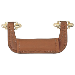 Dark brown Genuine Leather Handles, Brass Plated Finish Hardware