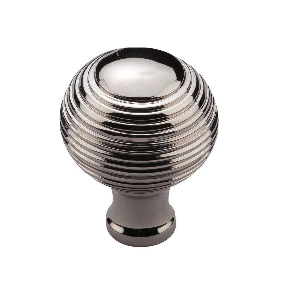 1-1/4''  Reeded Cabinet Knob, Polished Nickel