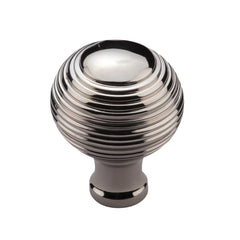 1-1/4''  Reeded Cabinet Knob, Polished Nickel
