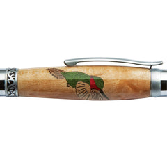 Woodturner's Red Hummingbird Laser-Cut Inlay Pen Kit Blank