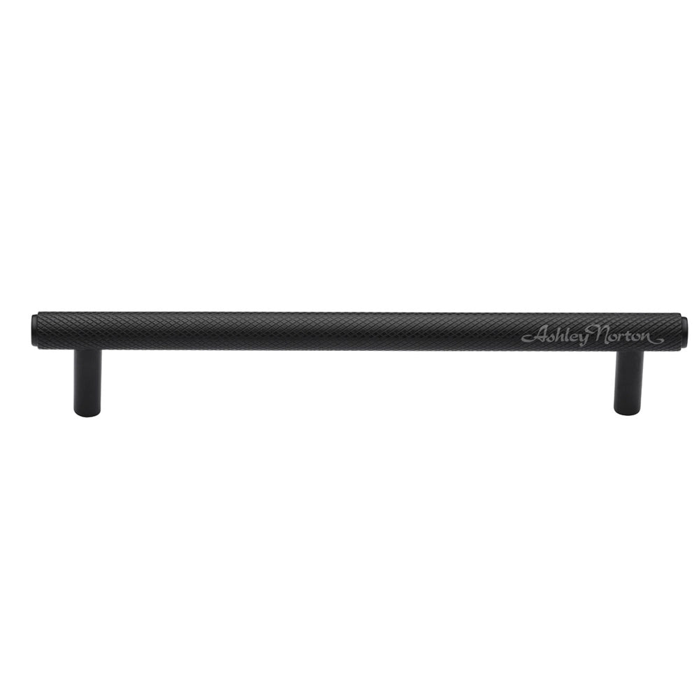 11-1/4''  Basel Knurled Cabinet Pull, Flat Black