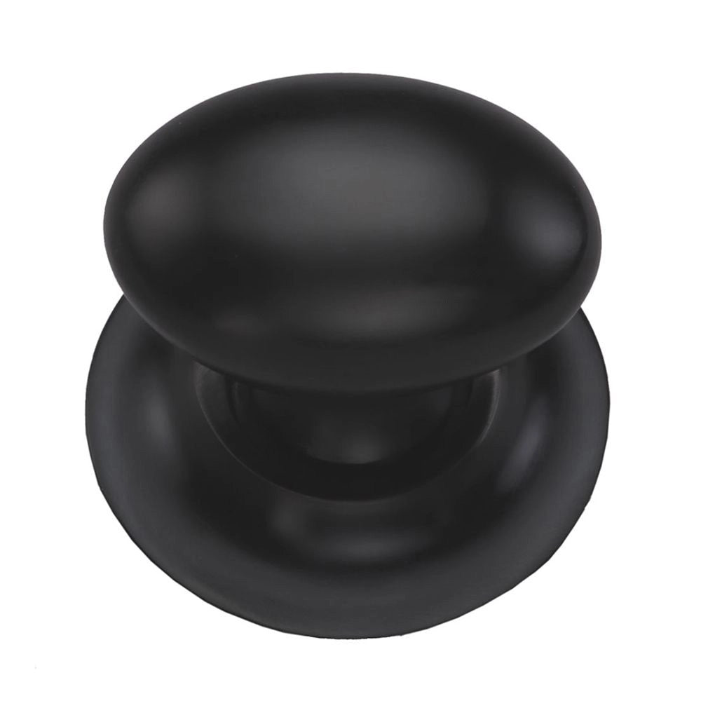 1-1/2''  Egg Cabinet Knob on Rose, Flat Black