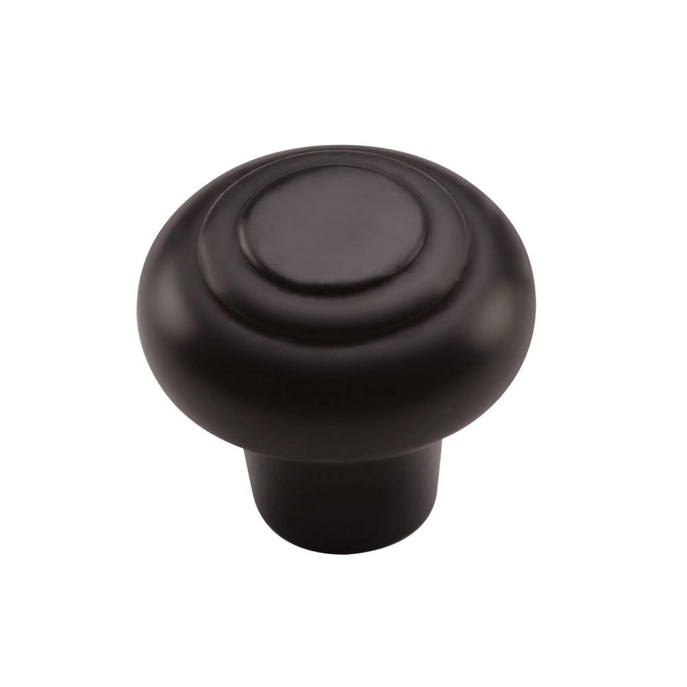 1-1/2''  Beaded Cabinet Knob, Flat Black
