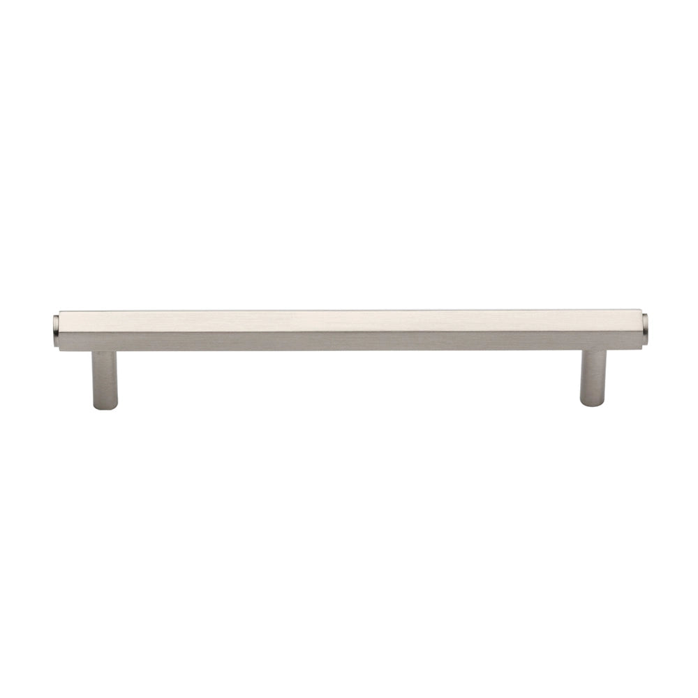 5-1/4''  Hex Modern Cabinet Pull, Satin Nickel