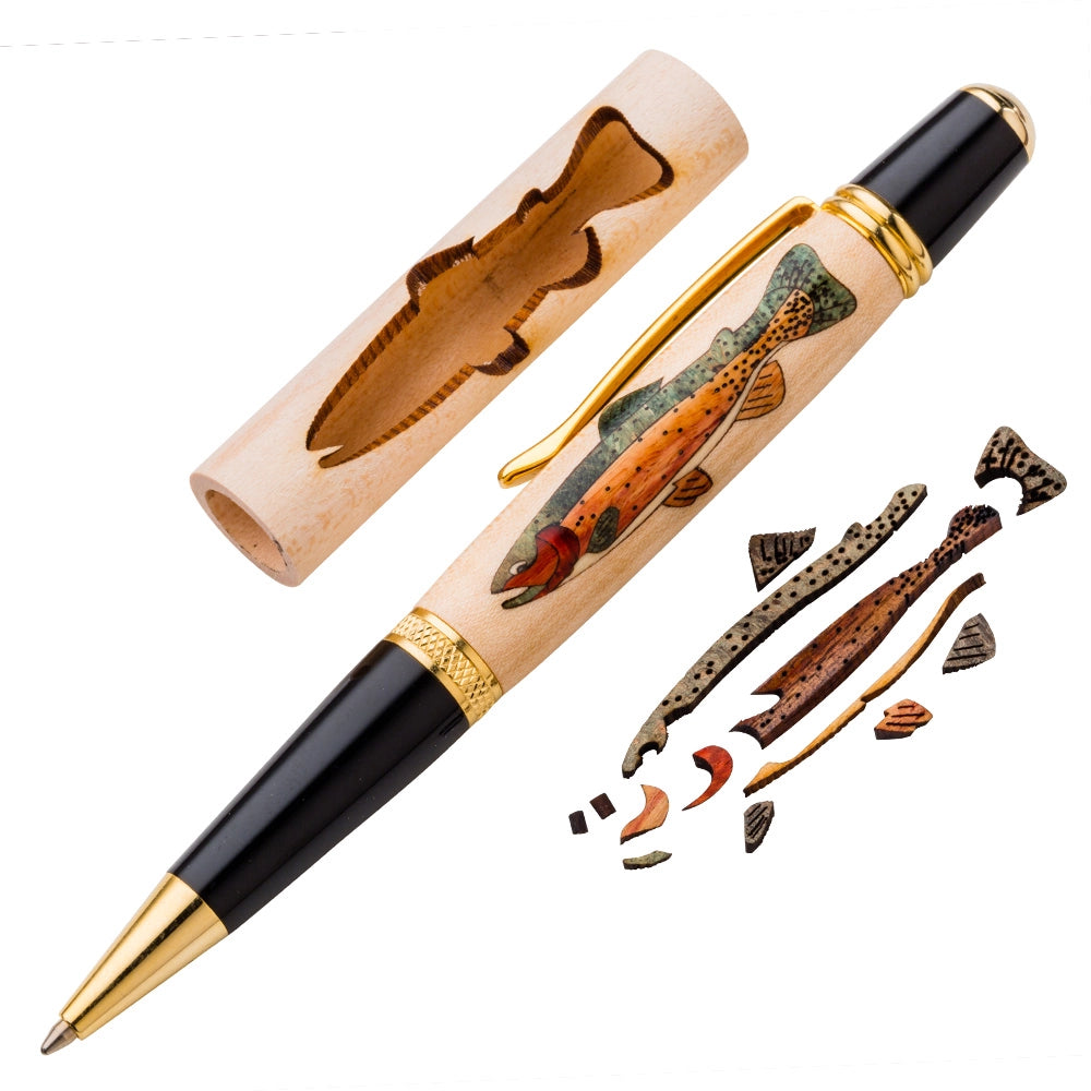 Cutthroat Trout Laser-Cut Inlay Pen Blank