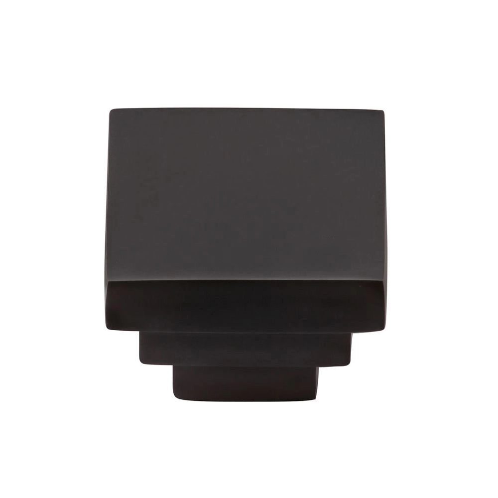 1-1/4''  Square Step Cabinet Knob, Flat Black