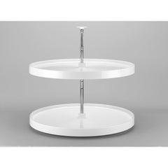 Full Circle LD Polymer 2 Shelf Corner Lazy Susans - 32 in. White