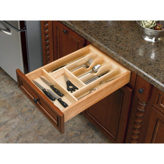 Cut-To-Size Insert Wood Cutlery Organizer for Drawers - 14 in.