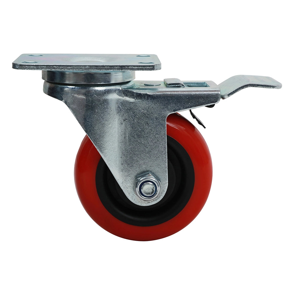 3'' 250-lb. Heavy Duty Polyurethane Caster, Swivel w/Total Lock Brake