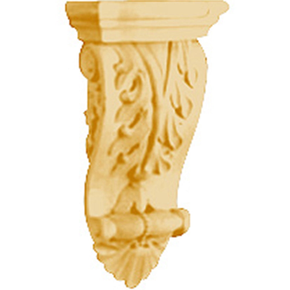 Mini Rubberwood Shell and Acanthus Leaf Corbel with Scroll (1848)