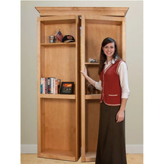 48" Maple InvisiDoor Bi-Fold Bookcase Shelving Unit Kit