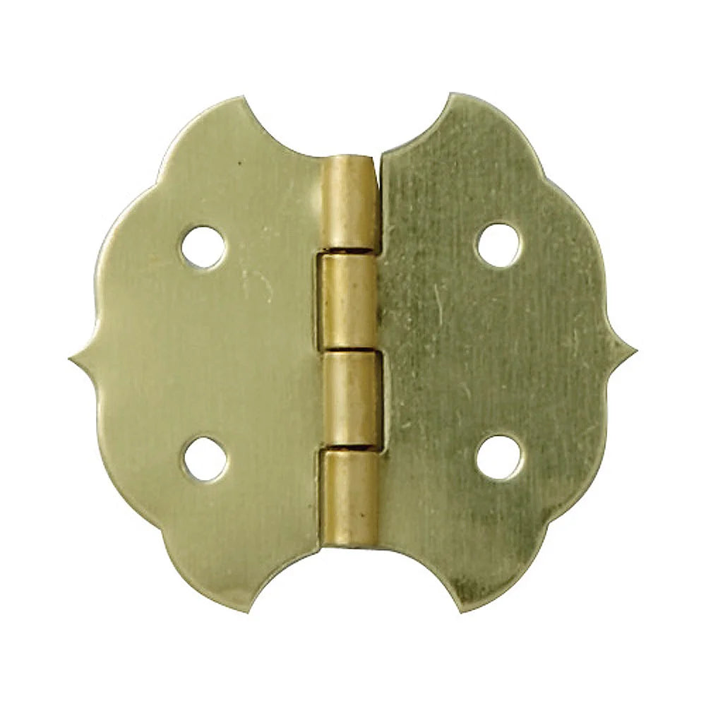 Brass-Plated Decorative Butterfly Small-Box Fastener Hinge 1 1/8"L x 1 1/4"W