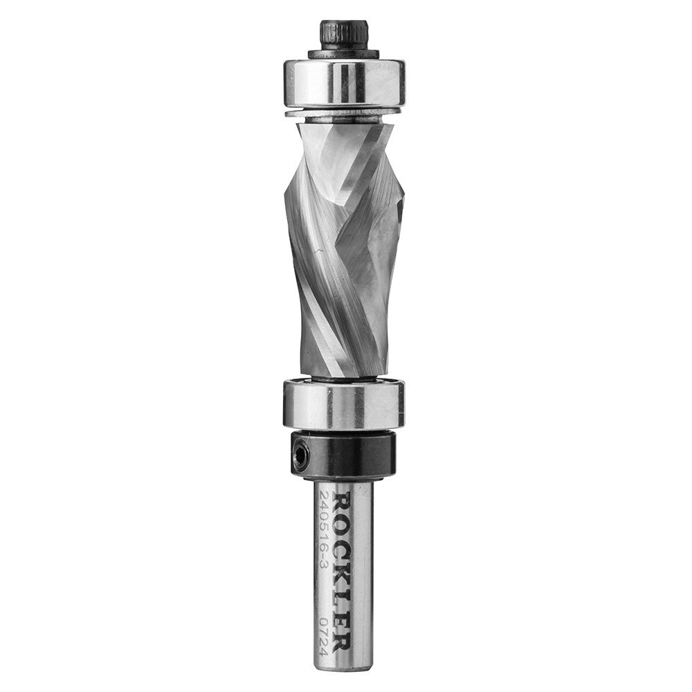 Rockler Template-Routing Compression Router Bit, Top and Bottom Bearings, 1/2''D x 1''H x 1/4'' Shank
