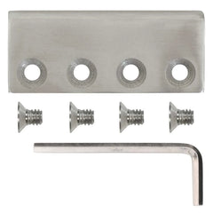 Flat Rail Connector for Mini Rolling Door Hardware, Satin Nickel