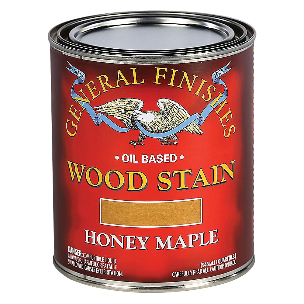 General Finishes Oil Based Wood Stain, Honey Maple, Quart