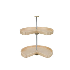 Kidney Shape LD Banded Wood 2 Shelf Corner Lazy Susans - 28 in.