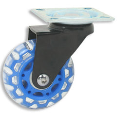 Translucent Skate Wheel Caster, Neon Blue