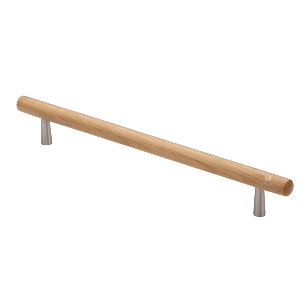 11-1/8''  Tubular Designer Wood Cabinet Pull, Oak