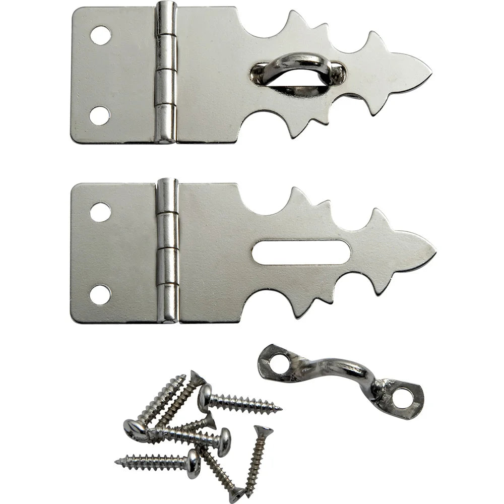 Nickel Decorative Jewelry Box Lock Hasps, Pair