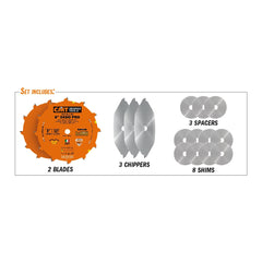 CMT Pro Dado Blade Set, 8'' x 12T