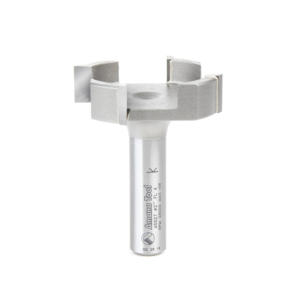 Amana Tool Carbide-Tipped Spoilboard Flattening/Rabbeting Router Bit, 2'' Dia. x 1/2'' Cutting Height x 1/2'' Shank