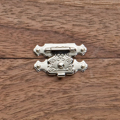 Nickel Decorative Jewelry Box Latches, Pair