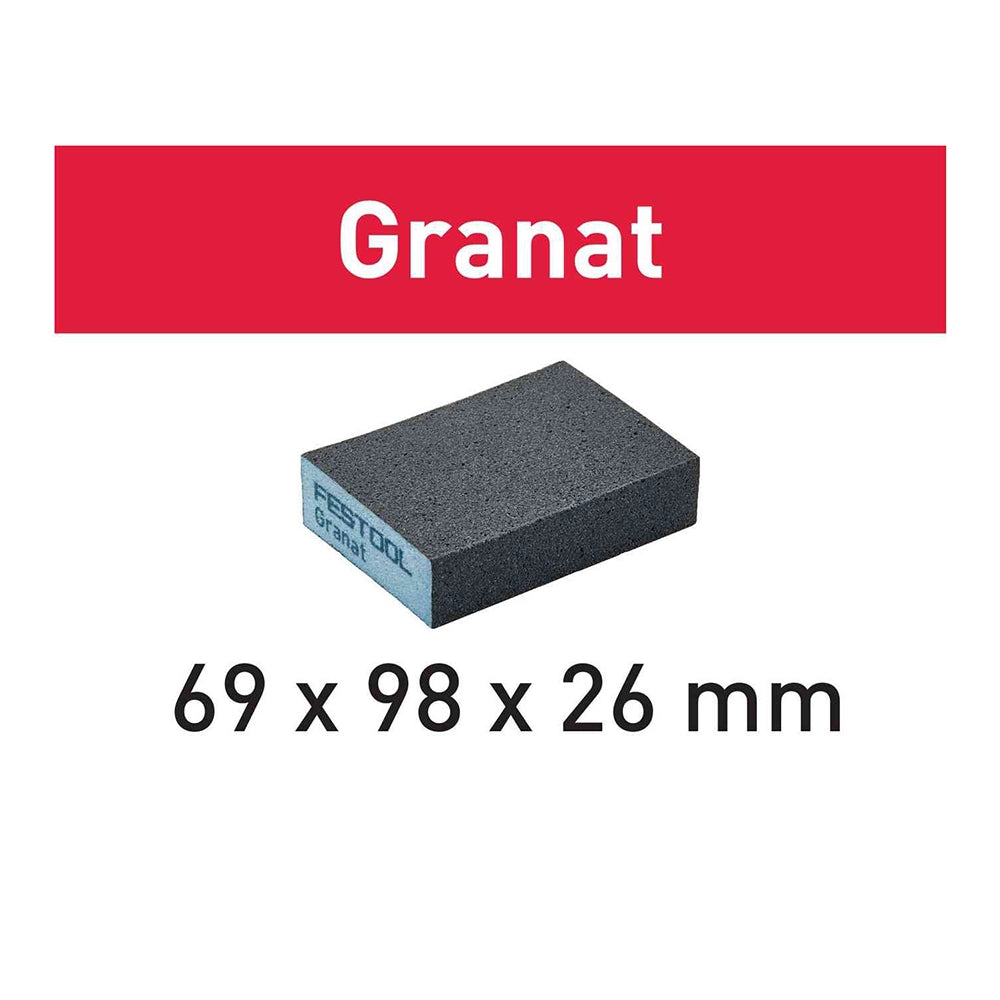 120-Grit Festool Granat Abrasive Sanding Sponges, 2-3/4'' x 3-7/8'' x 1'' Thick, 6-Pack (201082)