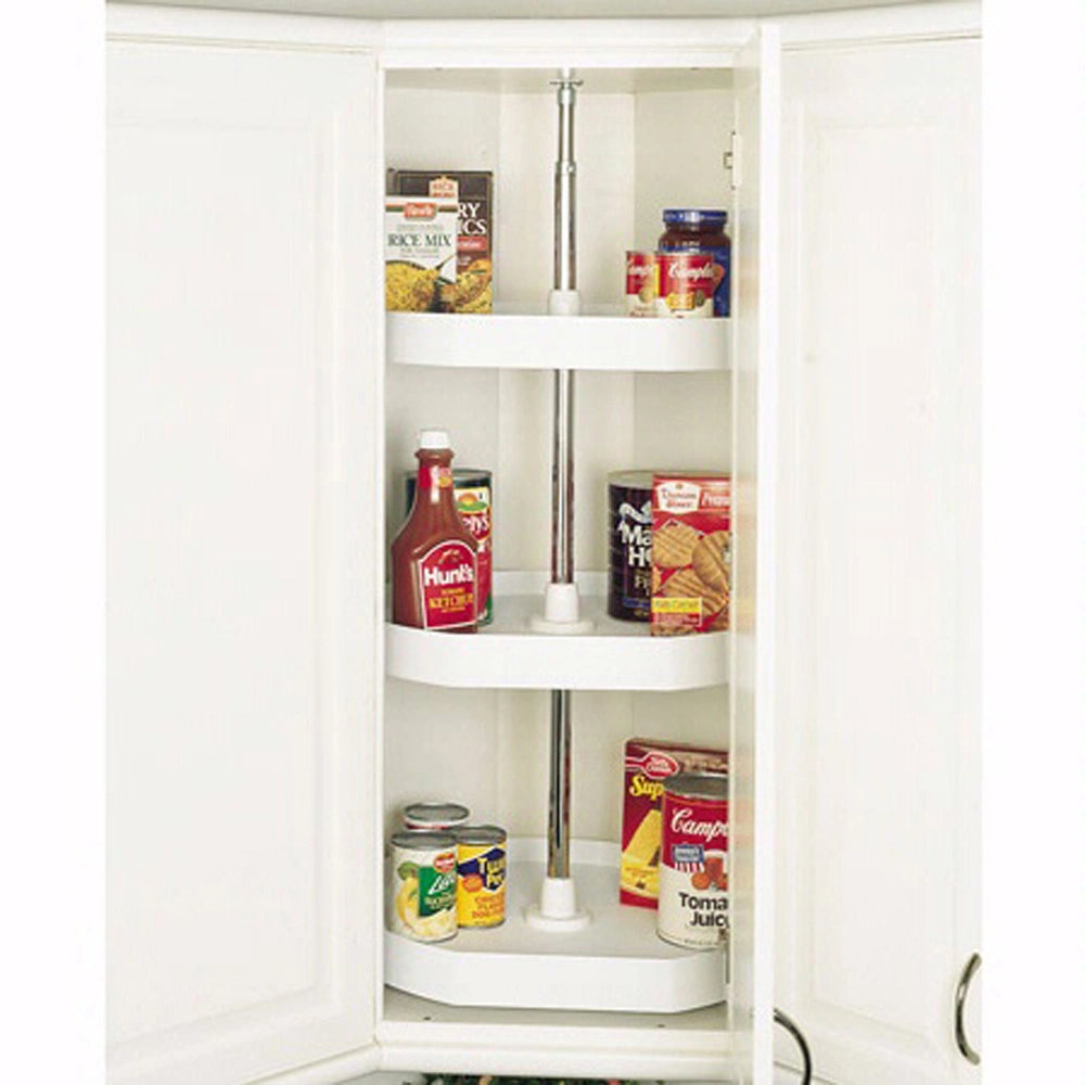 20" 3 Shelf D-Shaped Set w/ Longer Post, White (6273-20-11-536)
