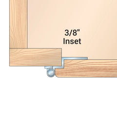 3/8" Inset Surface Mount Hinges - Brass - pair