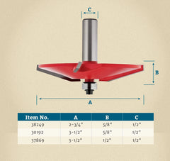 2-3/4" D x 5/8" H x 1/2" Shank Freud #99-511 Quadra-Cut™ Bevel Raised Panel Bit