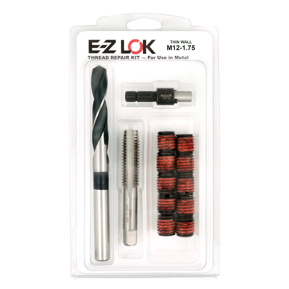 E-Z LOK Thread Repair Kit for Metal - Thin Wall - M12-1.75 x 5/8-11