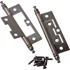Brass Plated Finial Hinge, (A) 11/16" x  (B) 7/8" x  (C) 2-1/2" , Pair