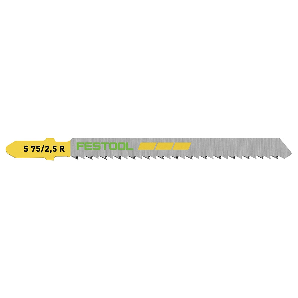 Festool Jigsaw Blades, Wood Fine Cut, Reverse Teeth, S 75/2,5 R/5, 5-Pack (204259)