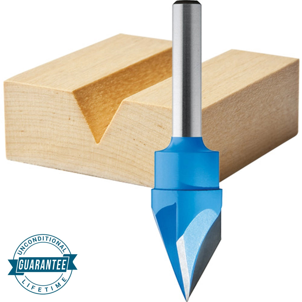 Rockler Solid Carbide Signmaking Router Bit - 19/32" Dia x 33/64" H x 1/4" Shank