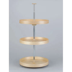 18 in. Full Circle LD Banded Wood 3 Shelf Corner Lazy Susans