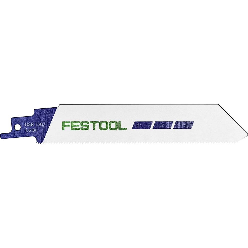Festool Reciprocating Saw Blades, 4-3/4'' Long, Metal/Steel, HSR 150/1.6 BI/5, 5-Pack (577489)