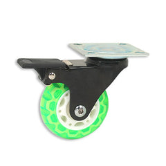 Translucent Skate Wheel Caster, Gray, With Brake