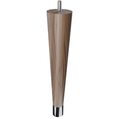 9'' Tapered Turned Leg, Walnut with Semi-Gloss Finish, 1''H Brushed Aluminum Foot