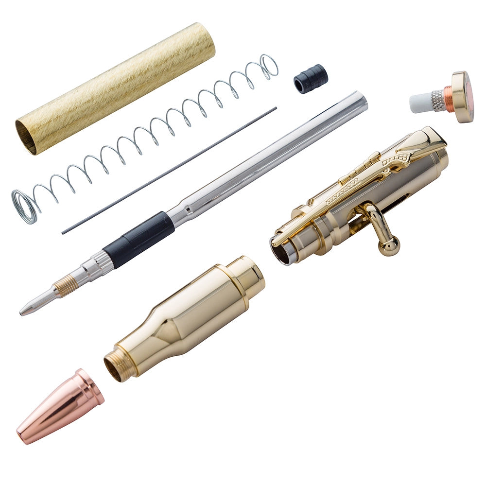 30 Caliber Bolt-Action Pencil Hardware Kit, Gold