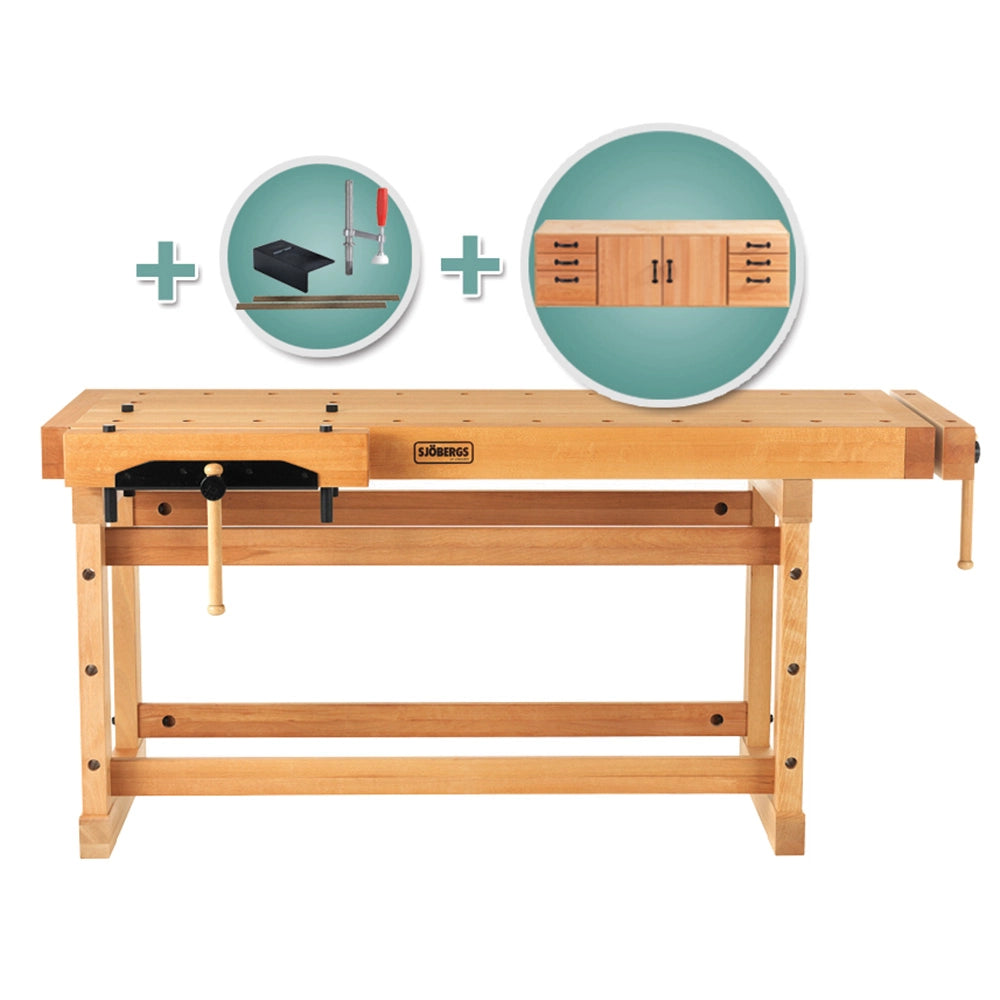 Sjobergs Elite Workbench 2000 with Cabinet SM04 and Accessory Kit