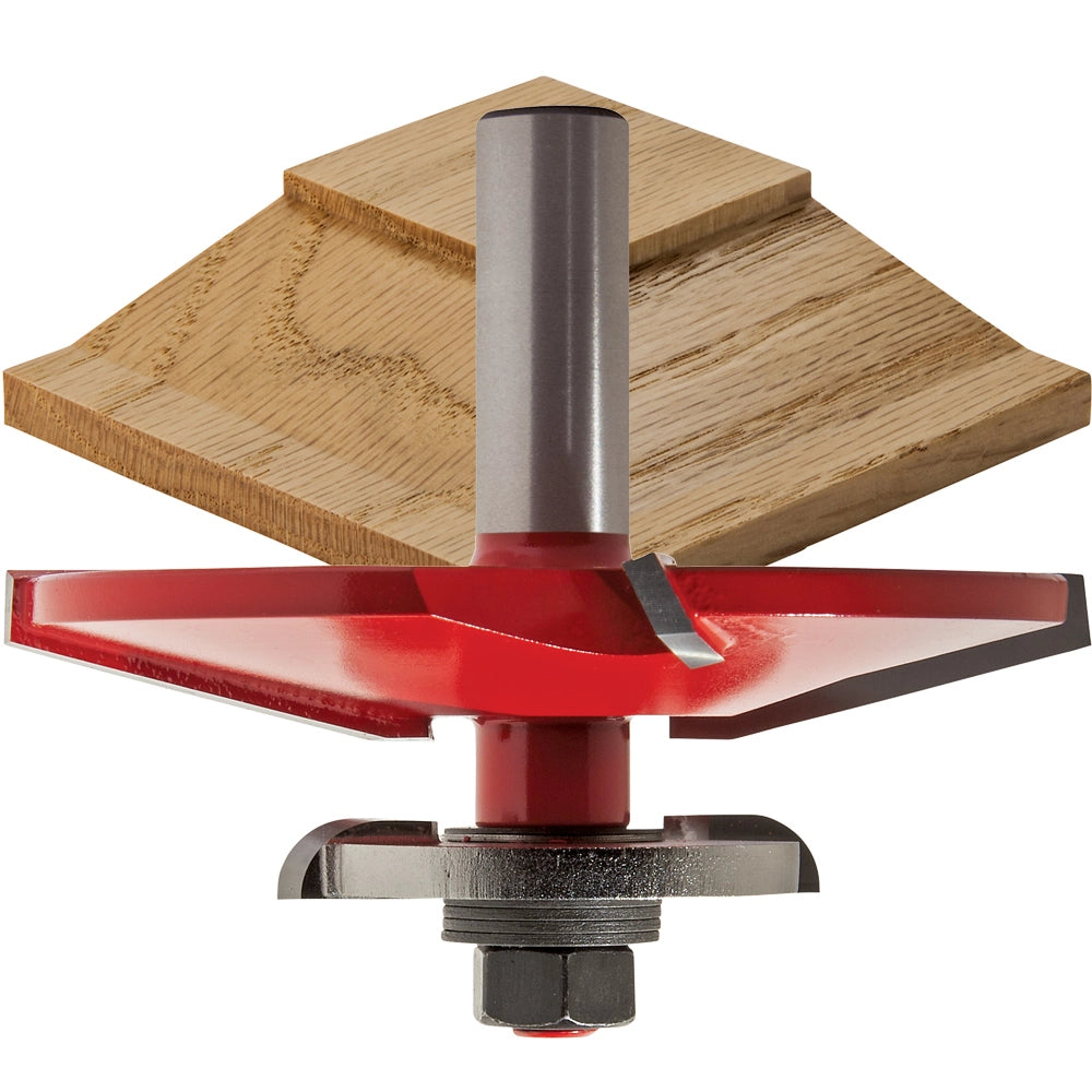 Freud® 99-566 Quadra-Cut™ Bevel Raised Panel with Back Cutters Router Bit - 3-1/2" Dia x 1" H x 1/2" Shank