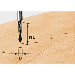 Festool Through-Hole Shelf Pin Router Bit for LR 32, 5mm Dia. (491064)