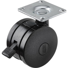 Heavy Duty Twin Wheel Caster - Locking, Plate Mounted, 2-15/16, " dia