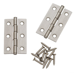 Flat-tipped Butt Hinges, 2-1/2'' L x 1-1/2'' W, Satin Nickel