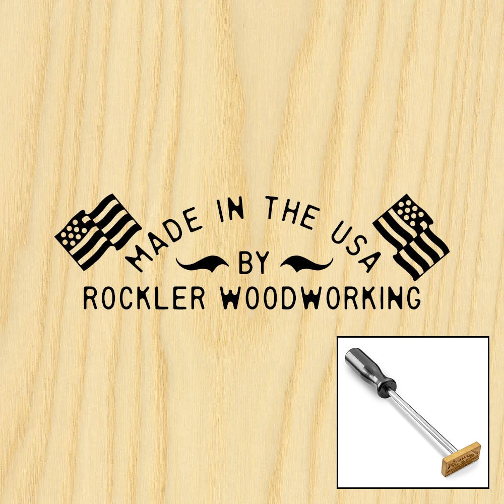 Three-Line Arc with Flags Branding Iron, Torch-Heated Handle