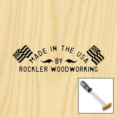 Three-Line Arc with Flags Branding Iron, Torch-Heated Handle