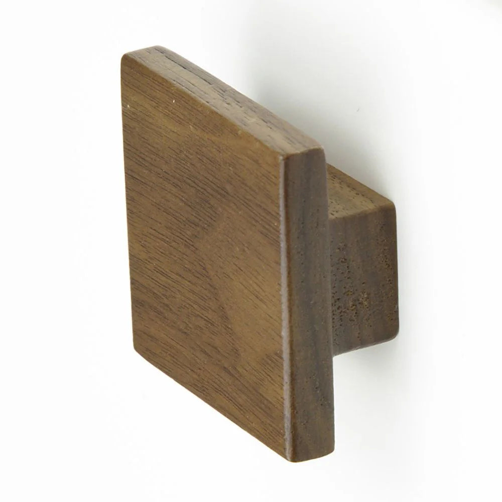 2''  Designer Wood Square Cabinet Knob, Walnut
