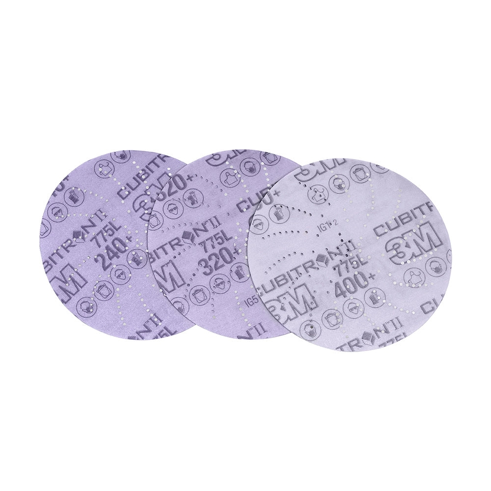 3M Xtract Cubitron II 775L 5'' Dia. Film-Backed Disc Multi-Pack (3 each 80-, 120-, 150-, 180-, and 220-Grit)