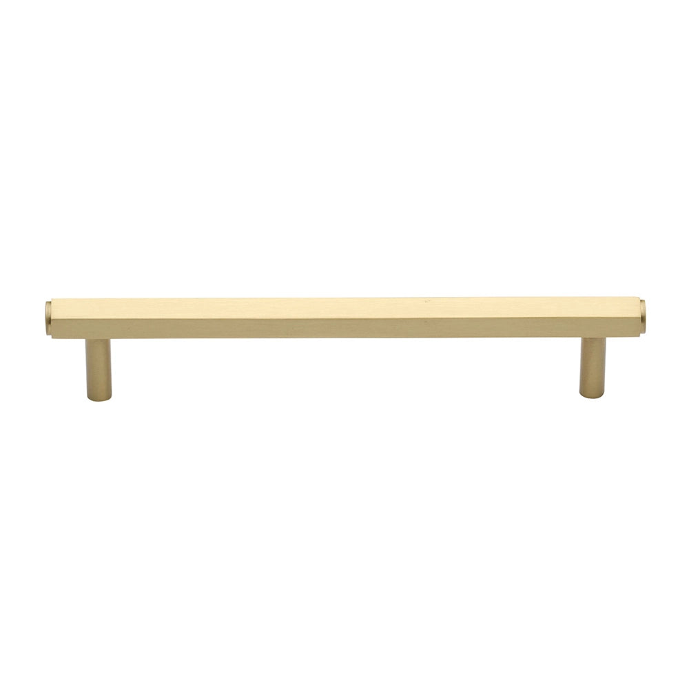 5-1/4''  Hex Modern Cabinet Pull, Satin Brass
