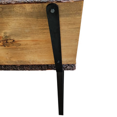 Welded Steel Bench / Chair Legs with Backrest (Pair) Black Powder Coat